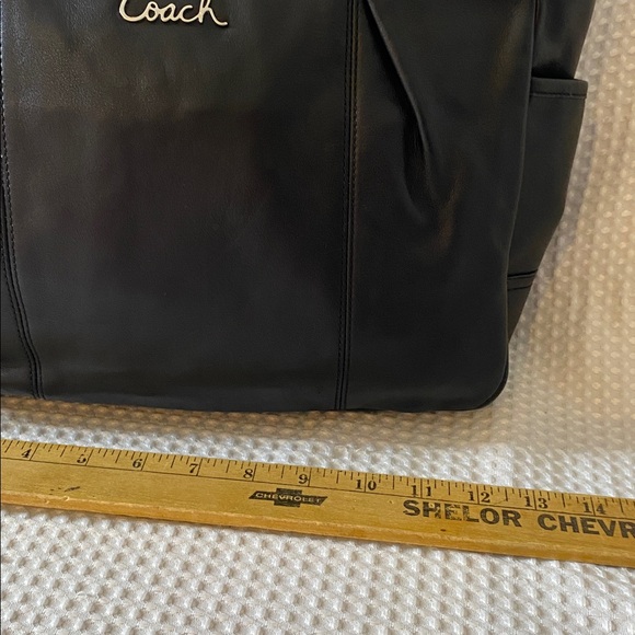 Coach Gallery East West Black Leather Zipper Tote bag purse - Picture 11 of 16